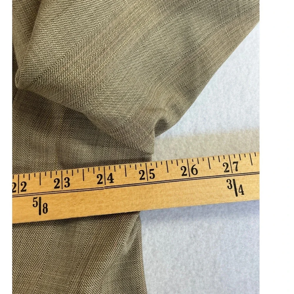 FUBU THE COLLECTION Blazer Mens 46L Olive Tan 100% Wool 4 Button Herringbone